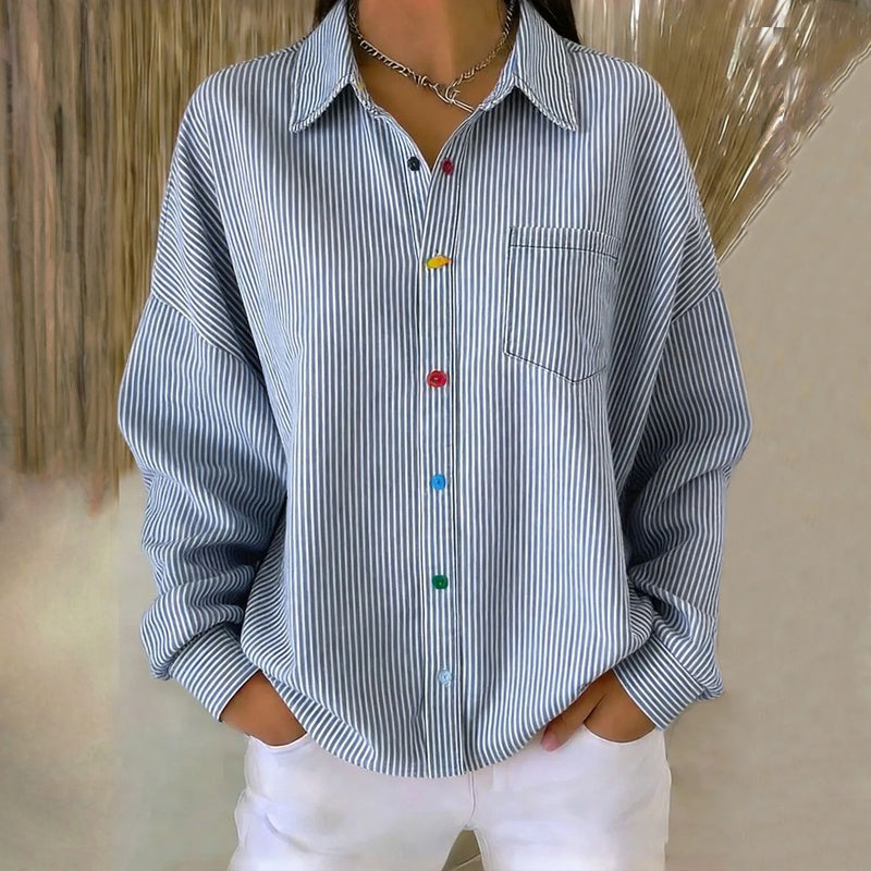 Rebeca™ | Casual Long Sleeve Striped Shirt