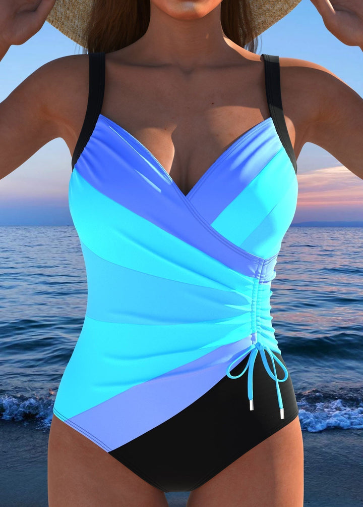 Luxury Cross Swimsuit with Colorful Print