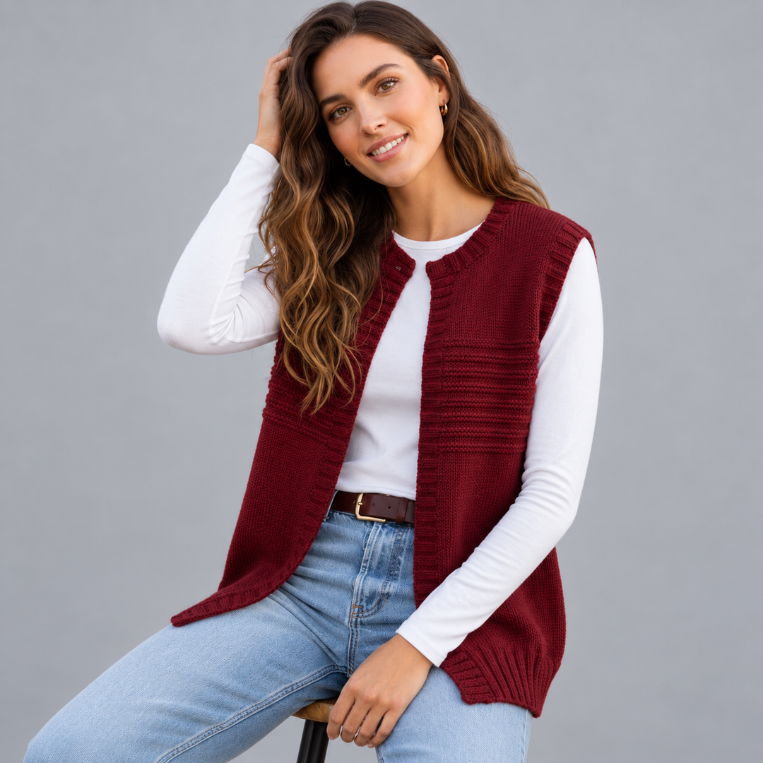 Comfy Cardi Vest Knitting Pattern