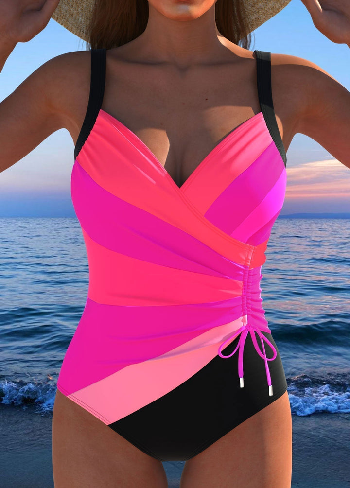 Luxury Cross Swimsuit with Colorful Print