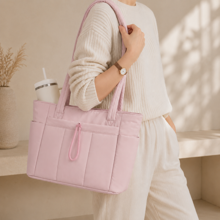 VEJA™ - Women’s Insulated Puffer Tote Bag Laptop & Cup Holder Casual Work Bag