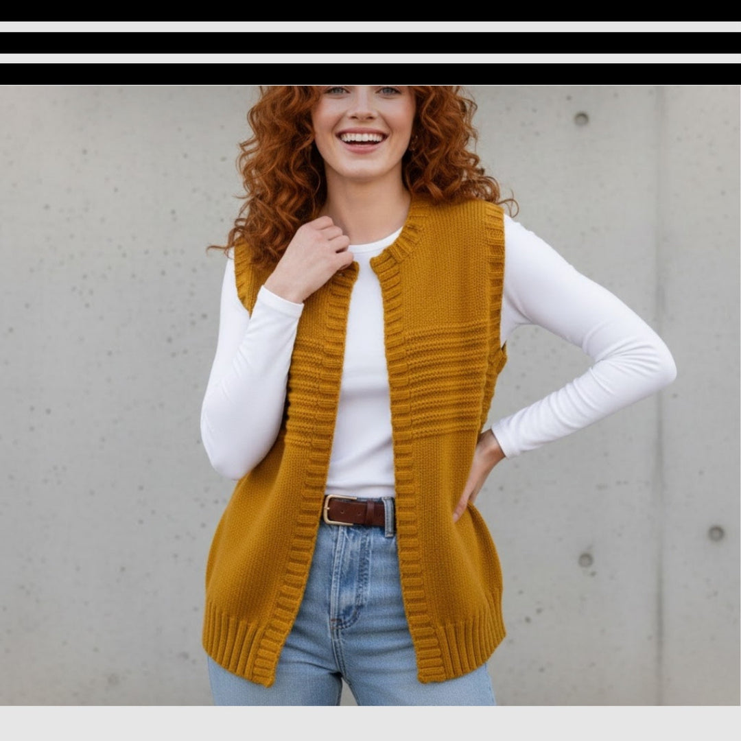 Comfy Cardi Vest Knitting Pattern