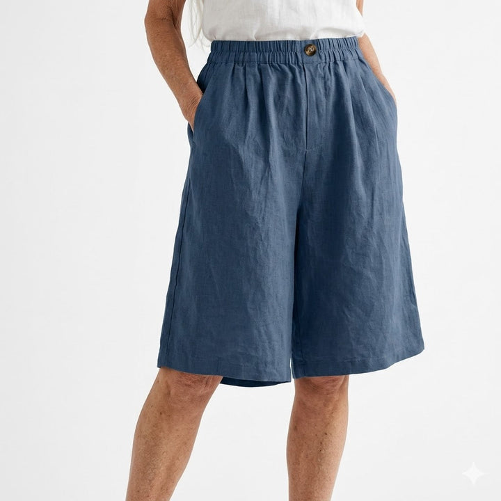 Wandeline™ | Comfortable Summer Natural Elastic Waist Wide Shorts