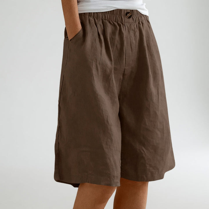 Wandeline™ | Comfortable Summer Natural Elastic Waist Wide Shorts