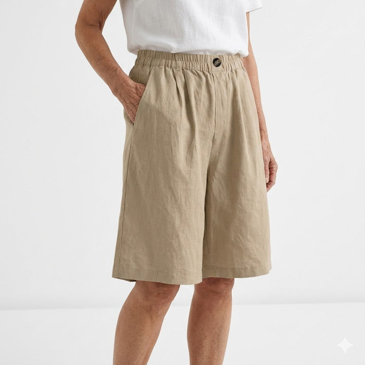 Wandeline™ | Comfortable Summer Natural Elastic Waist Wide Shorts
