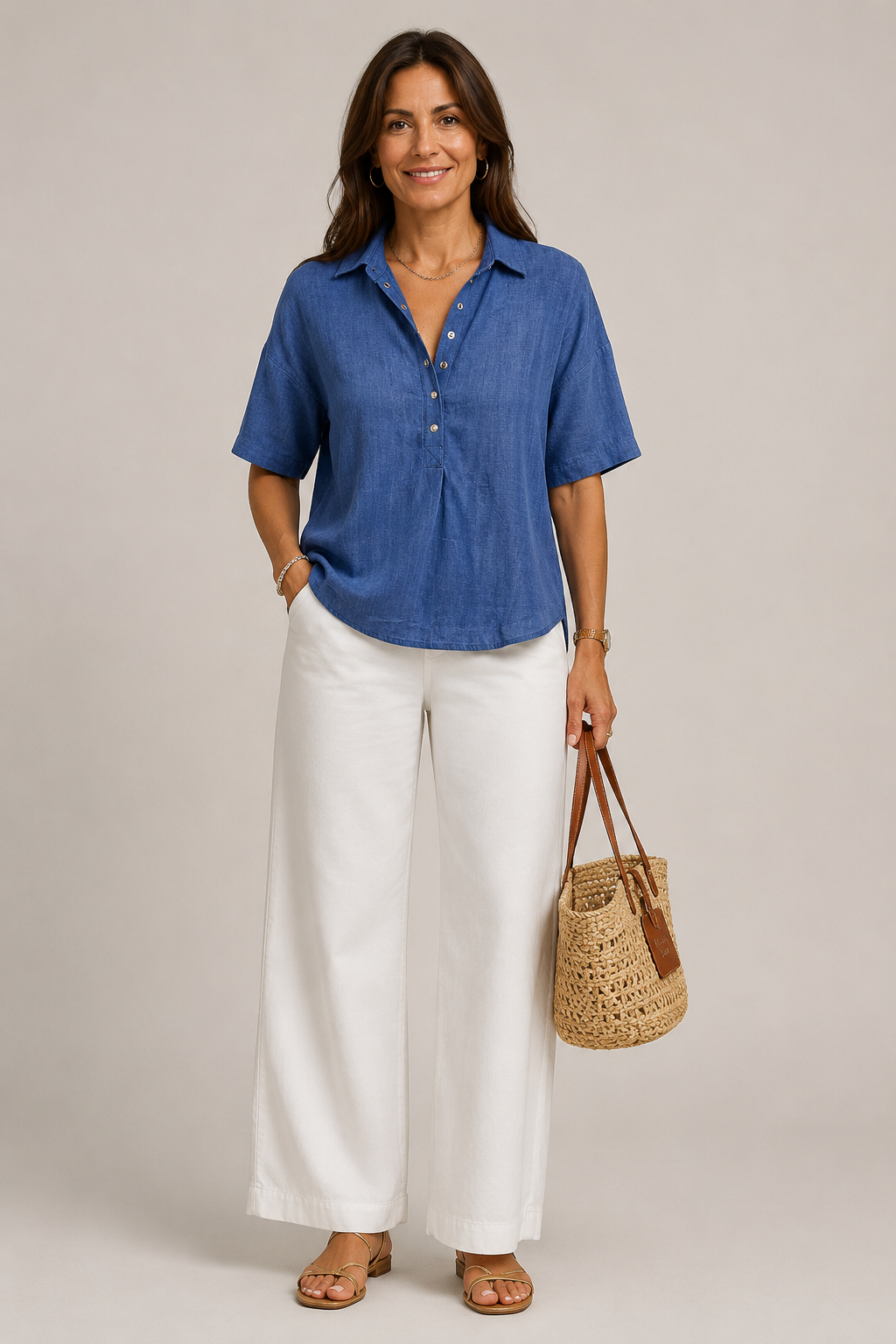 CHIC V-NECK BLOUSE FOR WOMEN