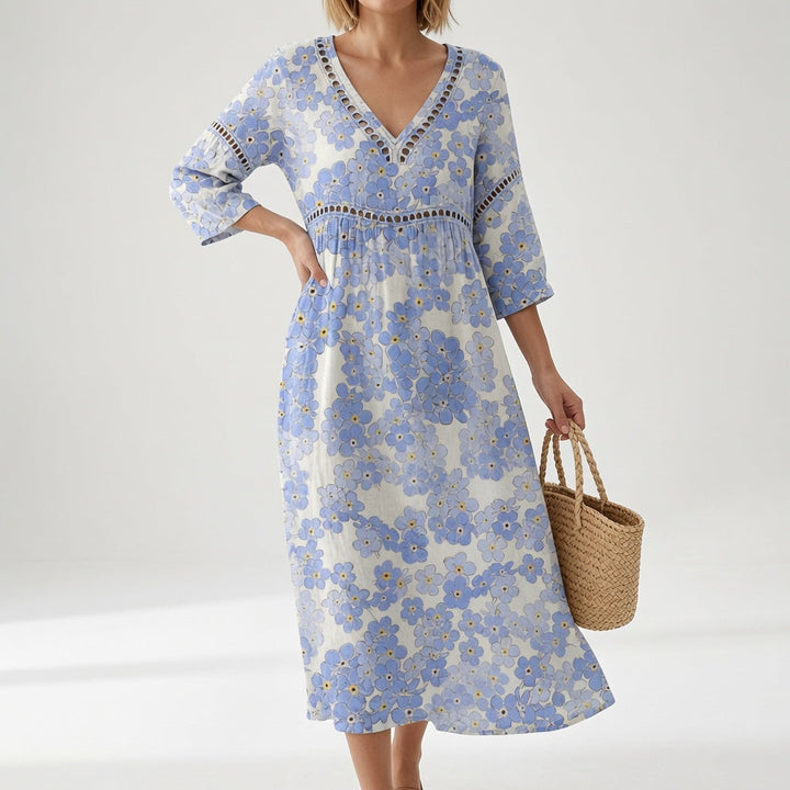 Maricella™ — Flowing Floral Dress Romantic Elegance