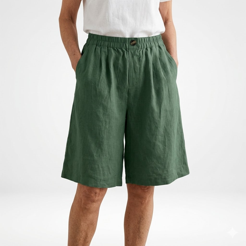 Wandeline™ | Comfortable Summer Natural Elastic Waist Wide Shorts