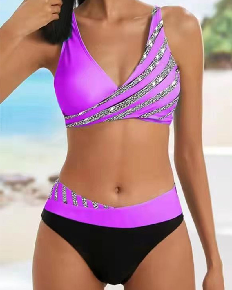 Mona - Printed bikini in warm tones