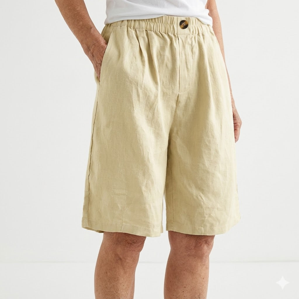 Wandeline™ | Comfortable Summer Natural Elastic Waist Wide Shorts