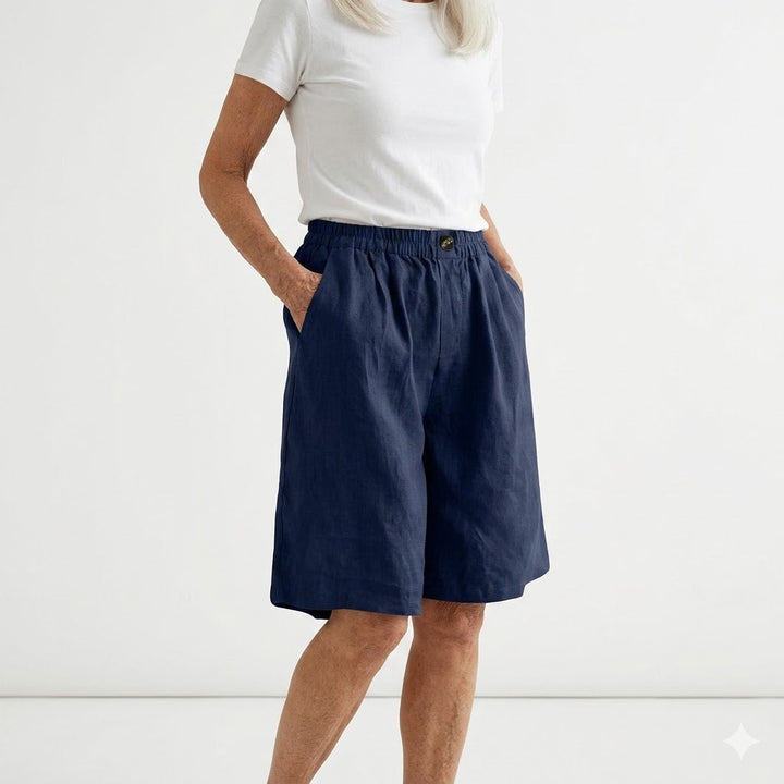 Wandeline™ | Comfortable Summer Natural Elastic Waist Wide Shorts
