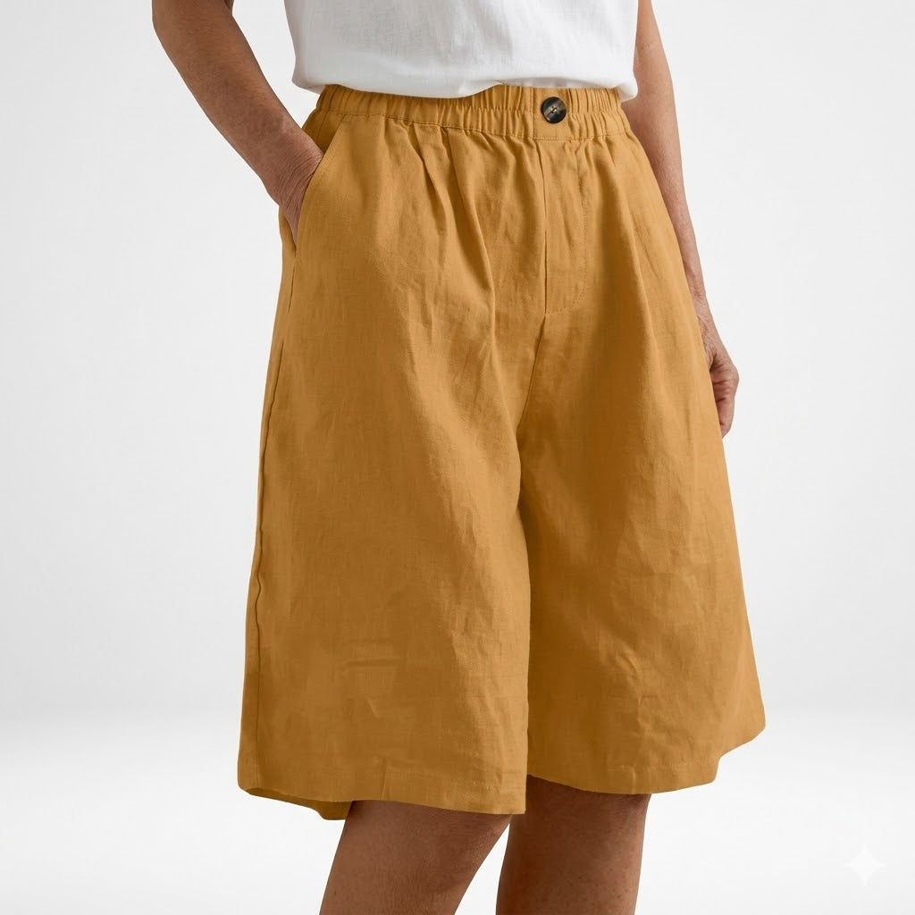 Wandeline™ | Comfortable Summer Natural Elastic Waist Wide Shorts
