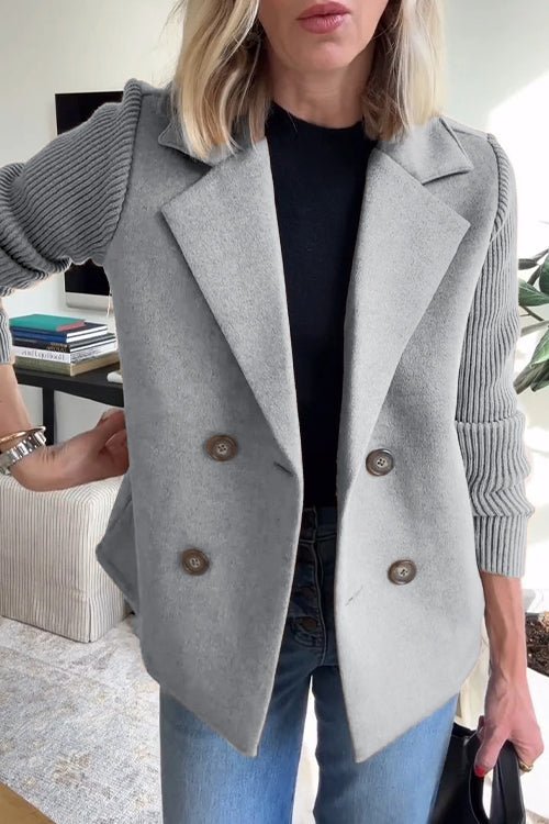 Corvielleen | Elegant Contrast-Sleeve Blazer