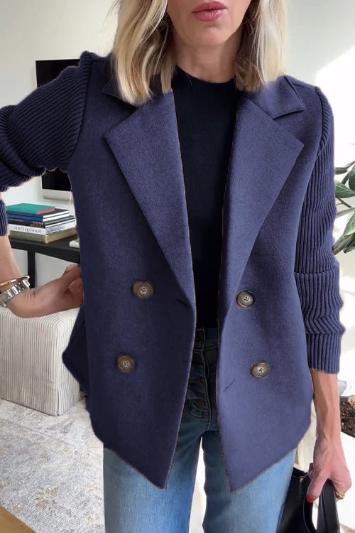 Corvielleen | Elegant Contrast-Sleeve Blazer