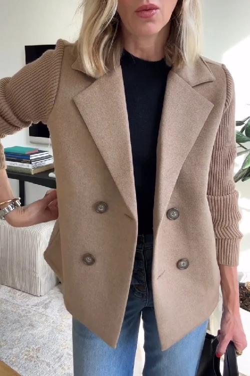 Corvielleen | Elegant Contrast-Sleeve Blazer