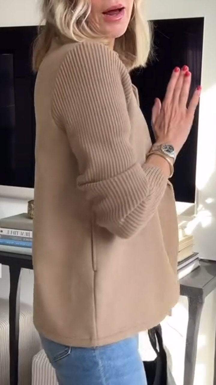 Corvielleen | Elegant Contrast-Sleeve Blazer
