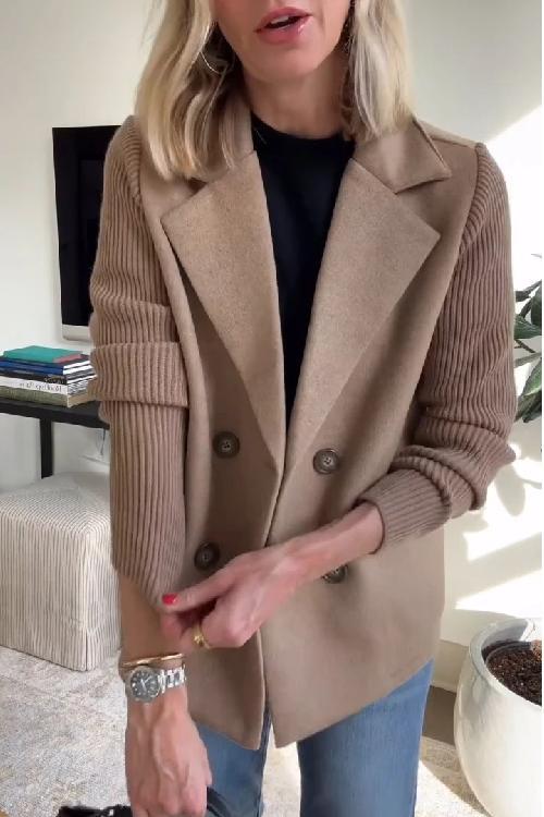 Corvielleen | Elegant Contrast-Sleeve Blazer