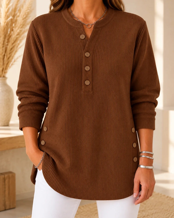 Nives | Buttoned Henley Tunic