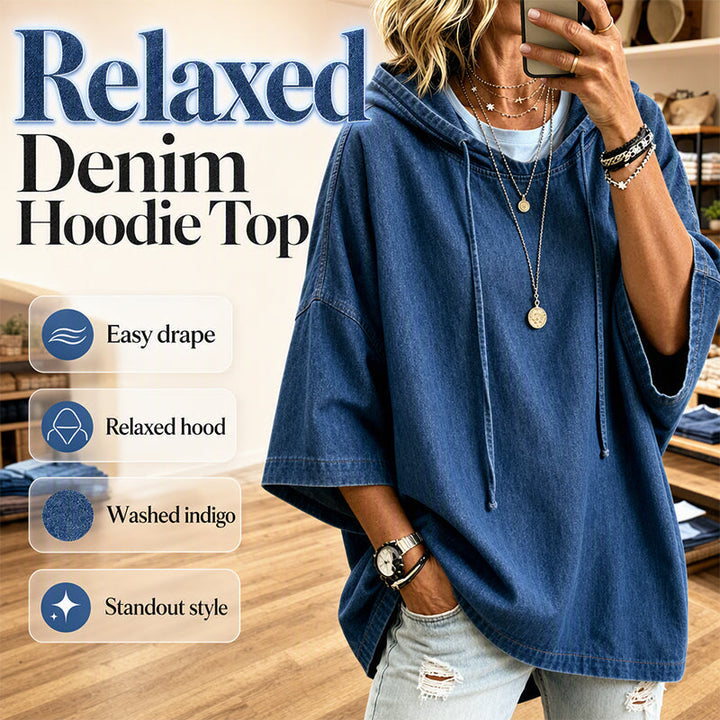 Mia | Denim Pullover Hoodie
