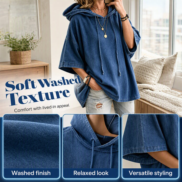 Mia | Denim Pullover Hoodie