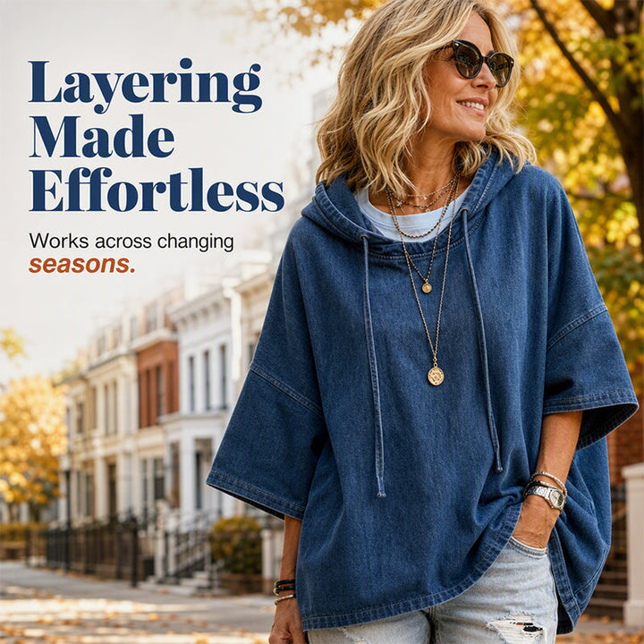 Mia | Denim Pullover Hoodie