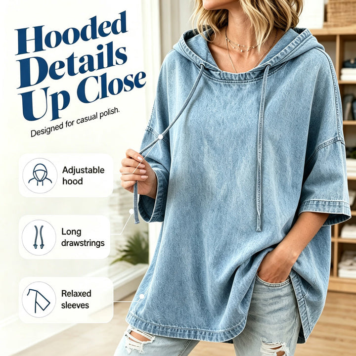 Mia | Denim Pullover Hoodie