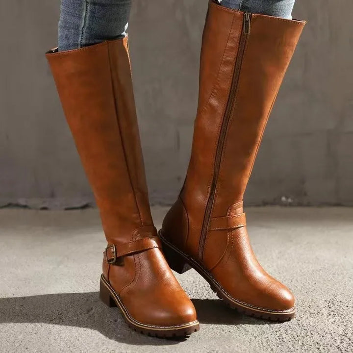 Wrenley - Supportive Leather Buckle Boots